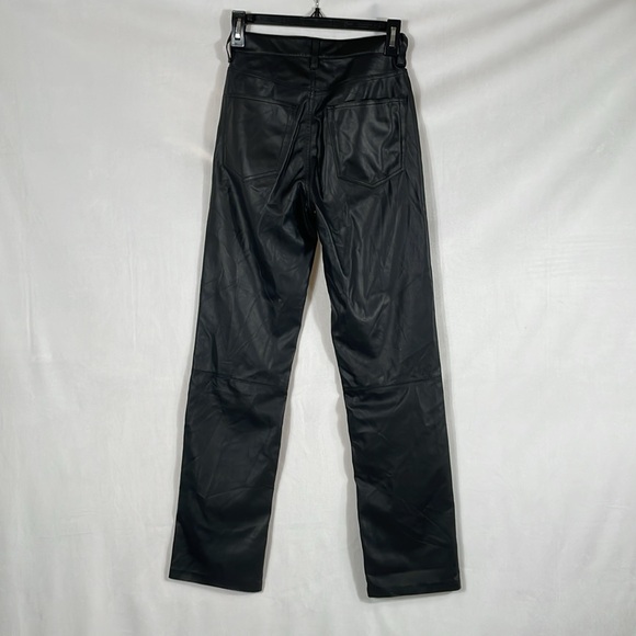 AG Adriano Goldschmied Alexxis Faux Leather Jean Size 24 Super Black Revolve - Picture 7 of 16